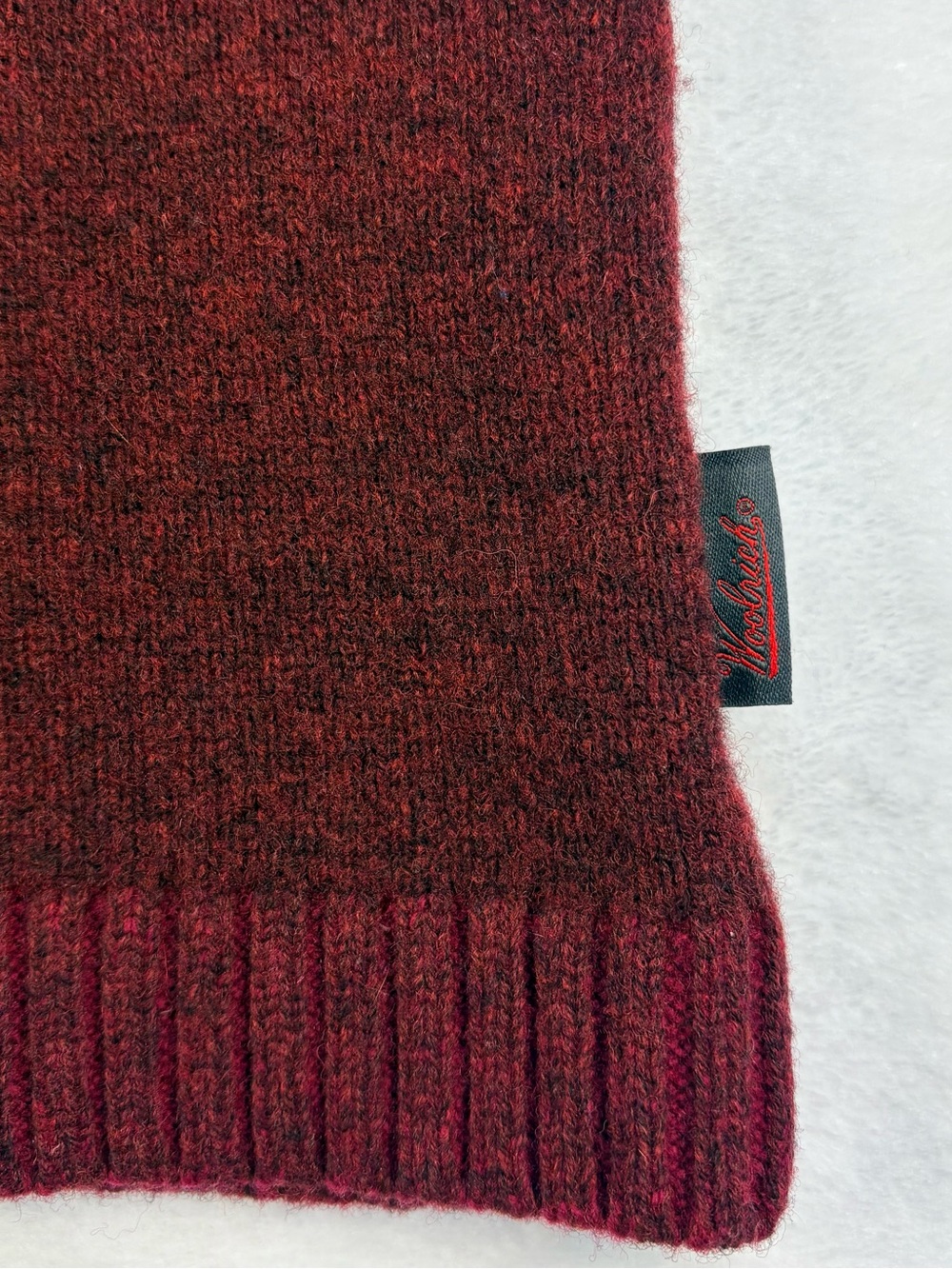WOOLRICH 100% Lambswool Sheep Crewneck Sweater Burgundy Medium - Picture 8 of 9